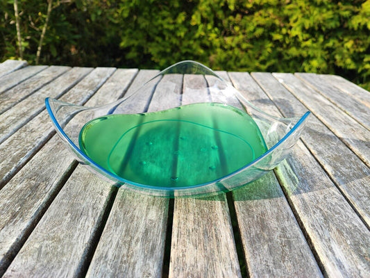 TUPPERWARE C117 ELEGANZIA SERVIERSCHALE GRÜN TRANSPARENT