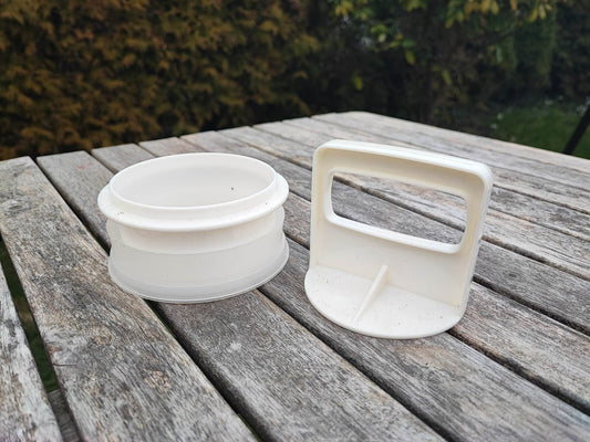 TUPPERWARE HAMBURGER-MAKER HAMBURGER-FORMER WEISS SONDERMODELL