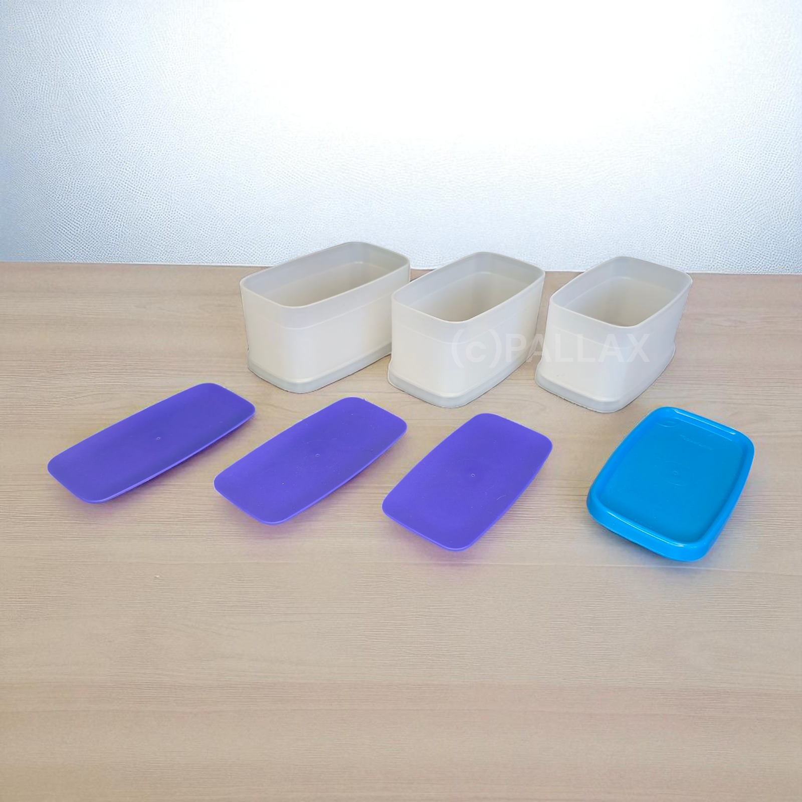 TUPPERWARE D211 STAPEL-ECK BLAU VORSPEISEN BEILAGEN DESSERTS