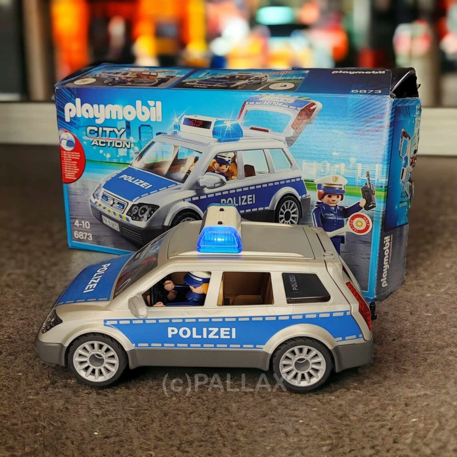 PLAYMOBIL 6873 POLIZEI-EINSATZWAGEN STREIFENWAGEN + BOX / 2016