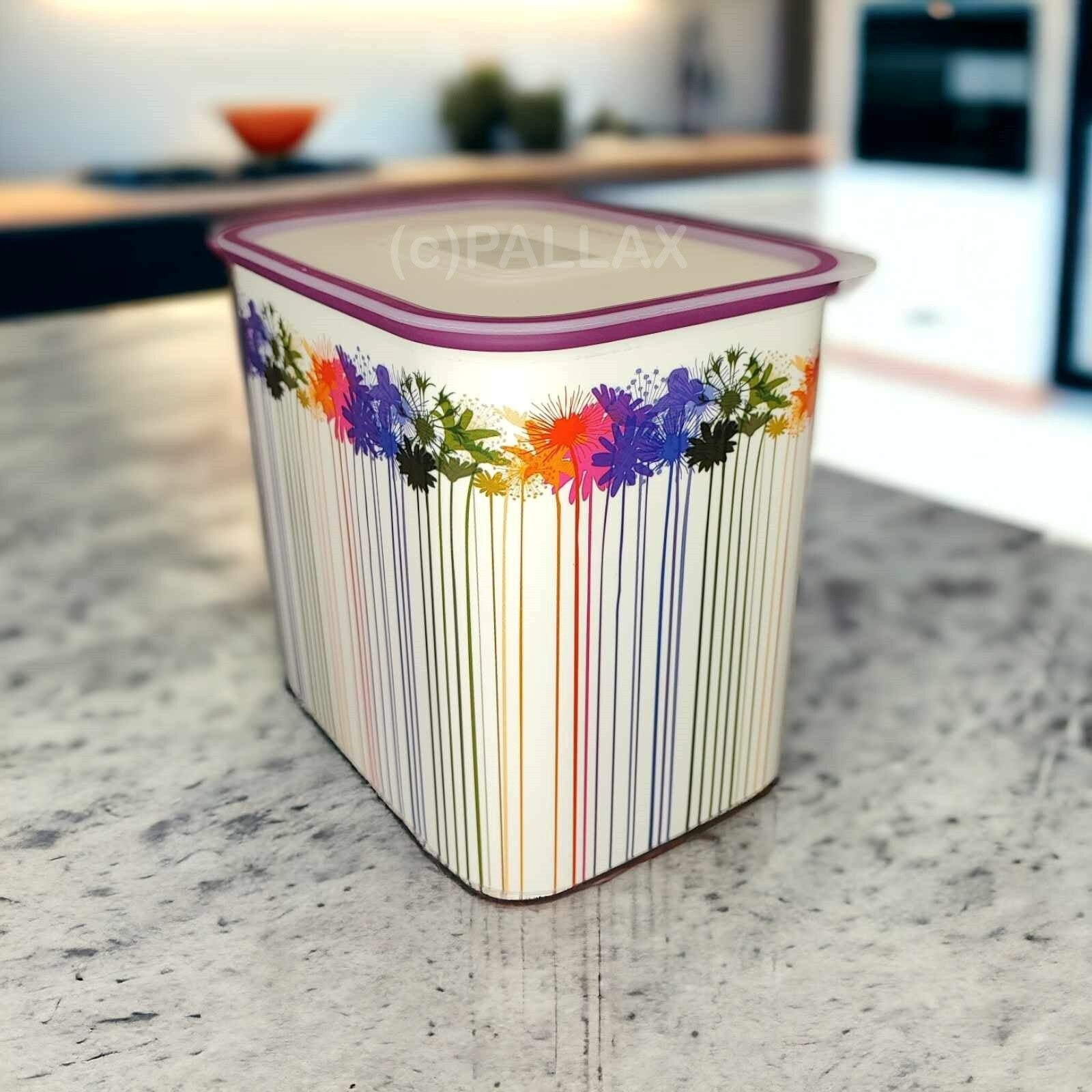 TUPPERWARE A152 QUADRO BEHÄLTER 2,1 L BLUMEN-MOTIV SONDERFARBE