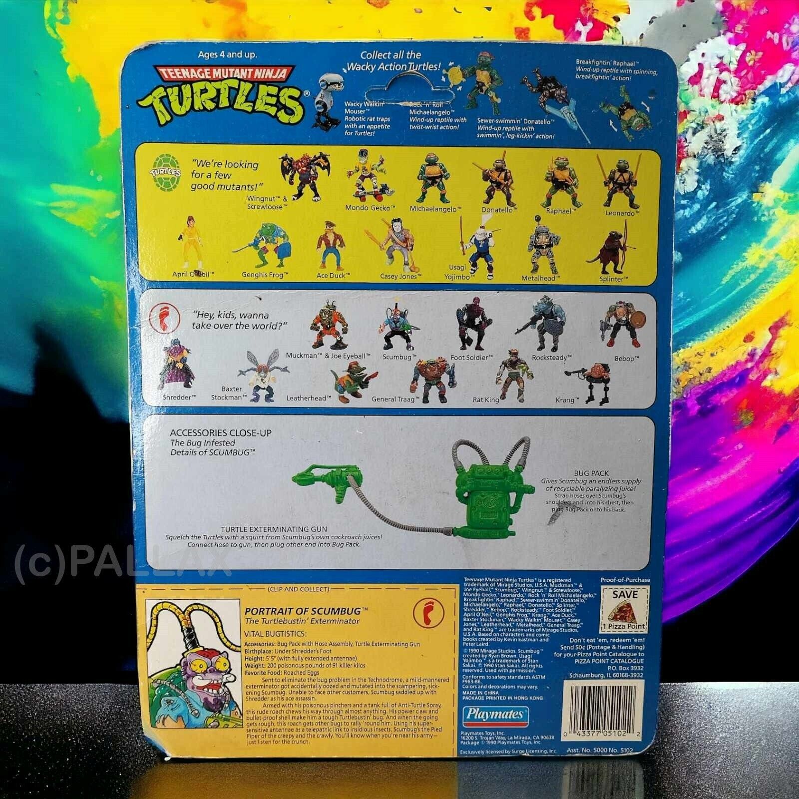 VINTAGE TEENAGE MUTANT NINJA TURTLES - SCUMBAG MOC / PLAYMATES 1990