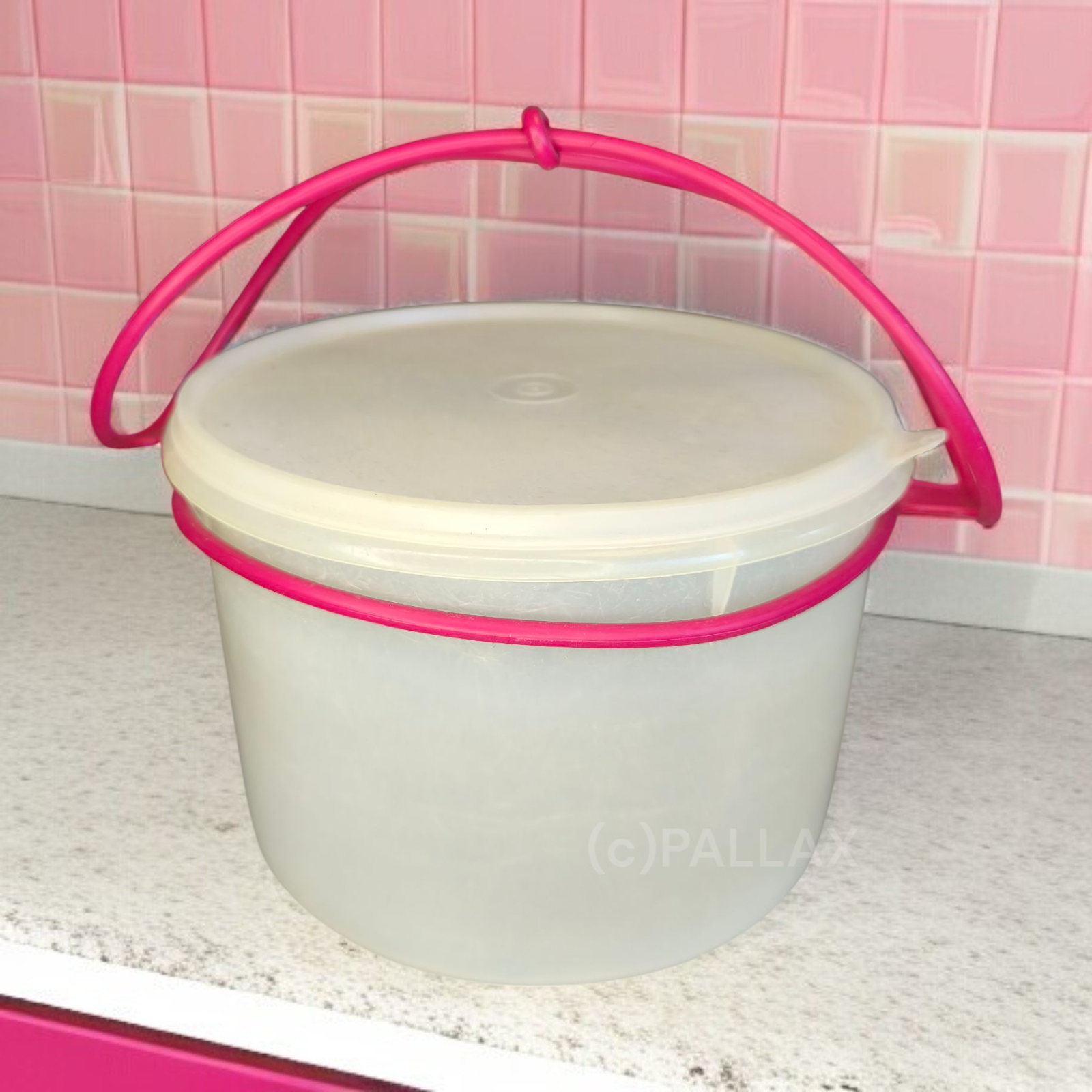 TUPPERWARE VINTAGE KÜHLBEHÄLTER 5,0 L MIT TRAGEGRIFF FARBLOS