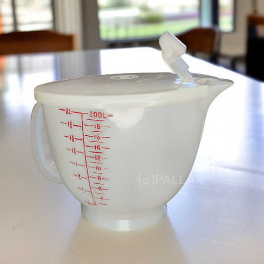 TUPPERWARE VINTAGE MESS-MIX 2,0 L WEISS MESSBECHER MASS-TABELLE