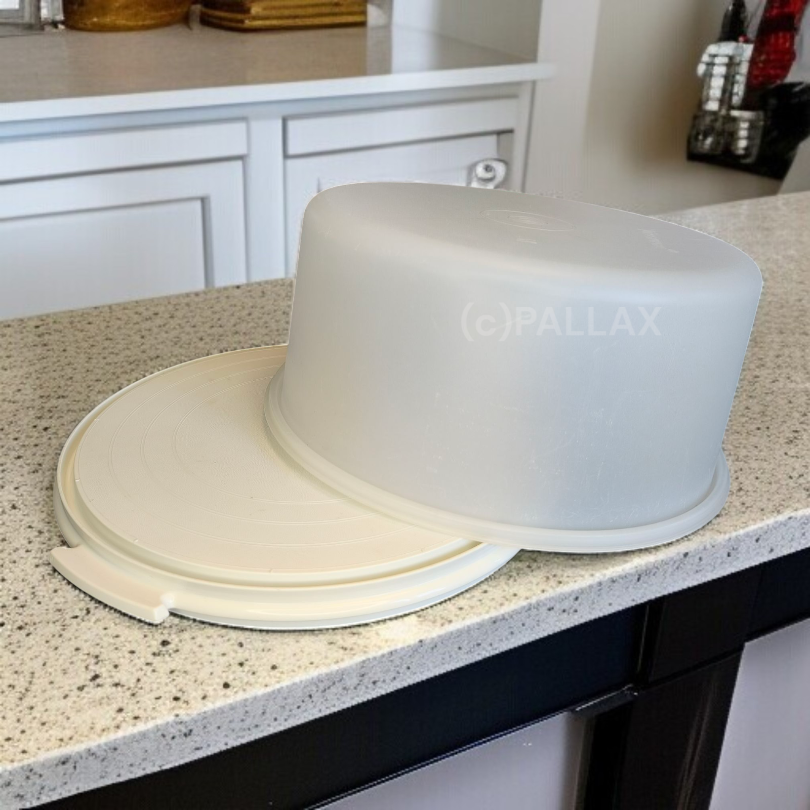 TUPPERWARE A44 KONDITOR WEISS GROSSER TORTENBEHÄLTER MIT GRIFF