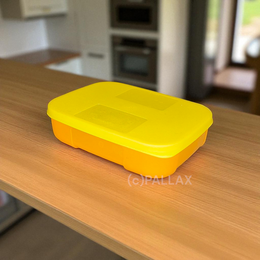 TUPPERWARE A08 KÜHLSCHRANK-SYSTEM BEHÄLTER 300 ML GELB ORANGE VORRATSDOSE