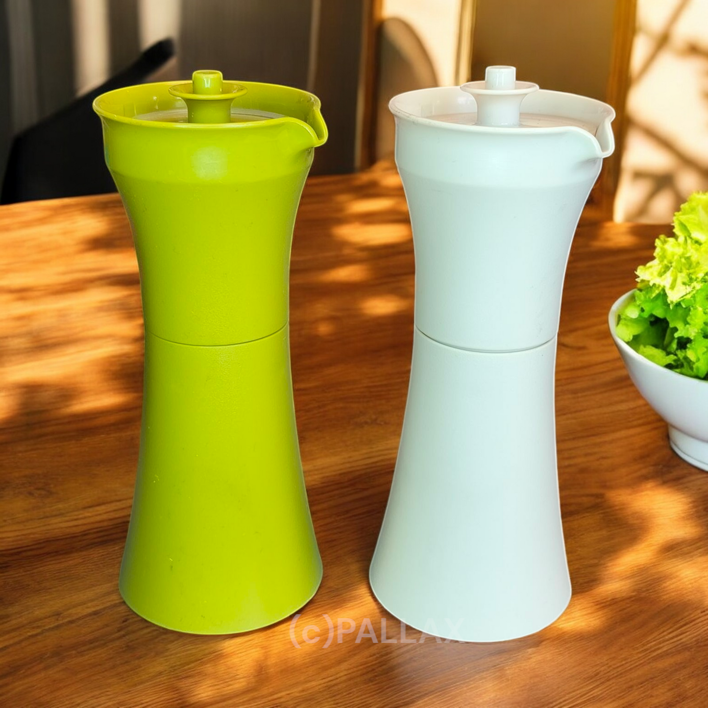 TUPPERWARE C27 SALATFREUNDE GRÜN WEISS ESSIG ÖL VINTAGE 2x 300 ML