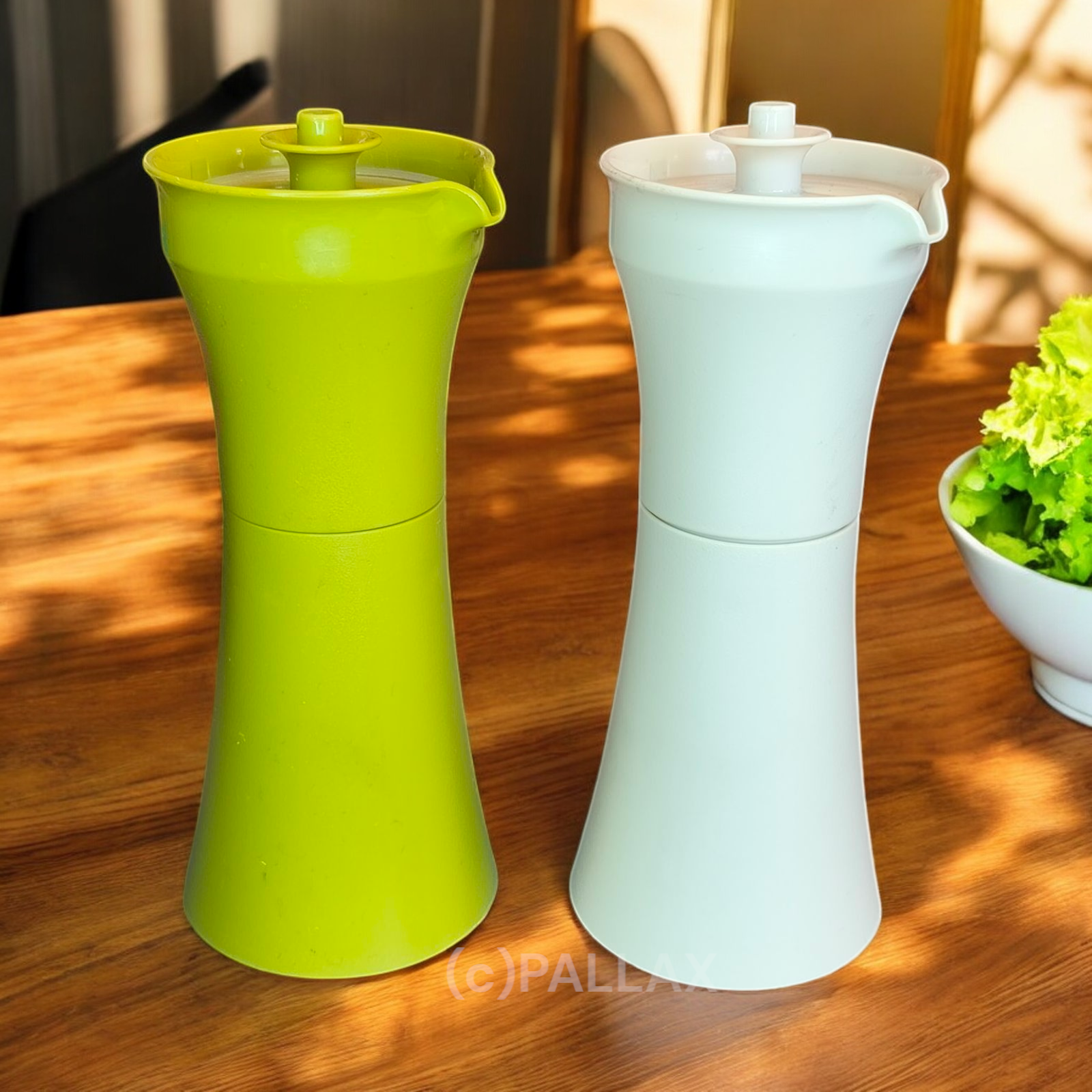 TUPPERWARE C27 SALATFREUNDE GRÜN WEISS ESSIG ÖL VINTAGE 2x 300 ML