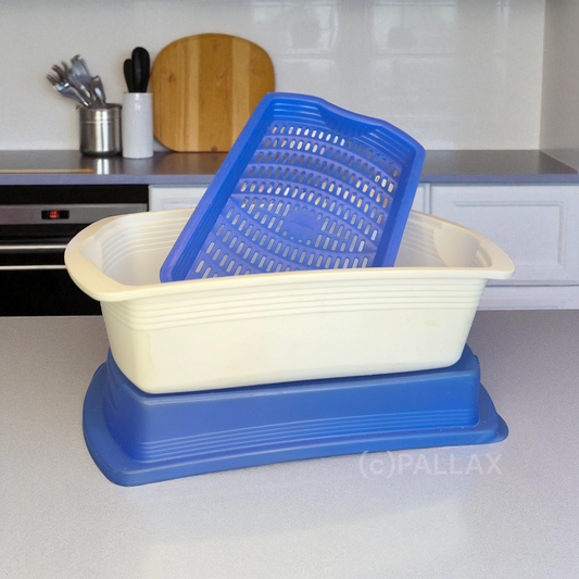 TUPPERWARE U15 FOUR SEASONS LUNCHBOX 1,6 L MIT FRISCHEGITTER WEISS BLAU