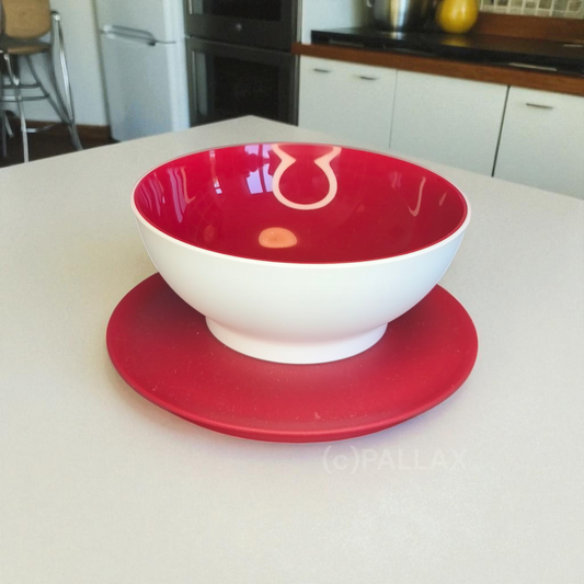 TUPPERWARE C156 ALLEGRA DESSERT-SCHÄLCHEN 275 ML ROT WEISS SCHALE