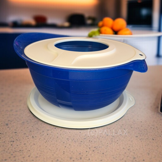 TUPPERWARE P10 COMBI-PLUS GROSSE RÜHRSCHÜSSEL 3,5 L BLAU MIT SPRITZSCHUTZ-DECKEL