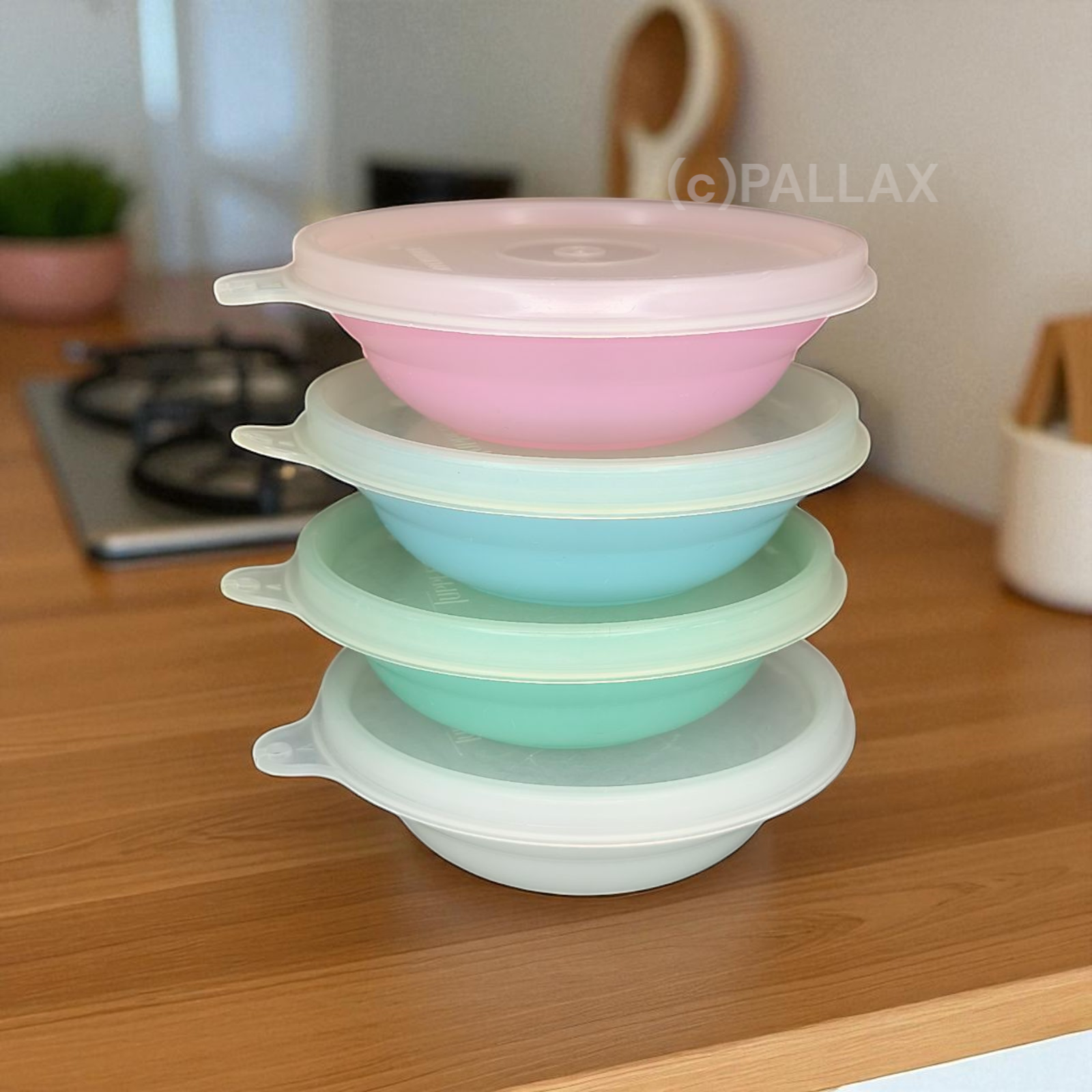 TUPPERWARE B06 KLEINER SCHÜSSELSATZ 4x 130 ML PASTELL-FARBEN VINTAGE