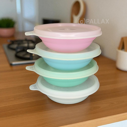 TUPPERWARE B06 KLEINER SCHÜSSELSATZ 4x 130 ML PASTELL-FARBEN VINTAGE