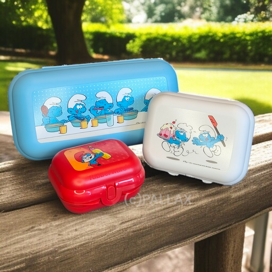 TUPPERWARE A211 TWIN-SET SCHLÜMPFE BROTDOSEN VESPERBOX