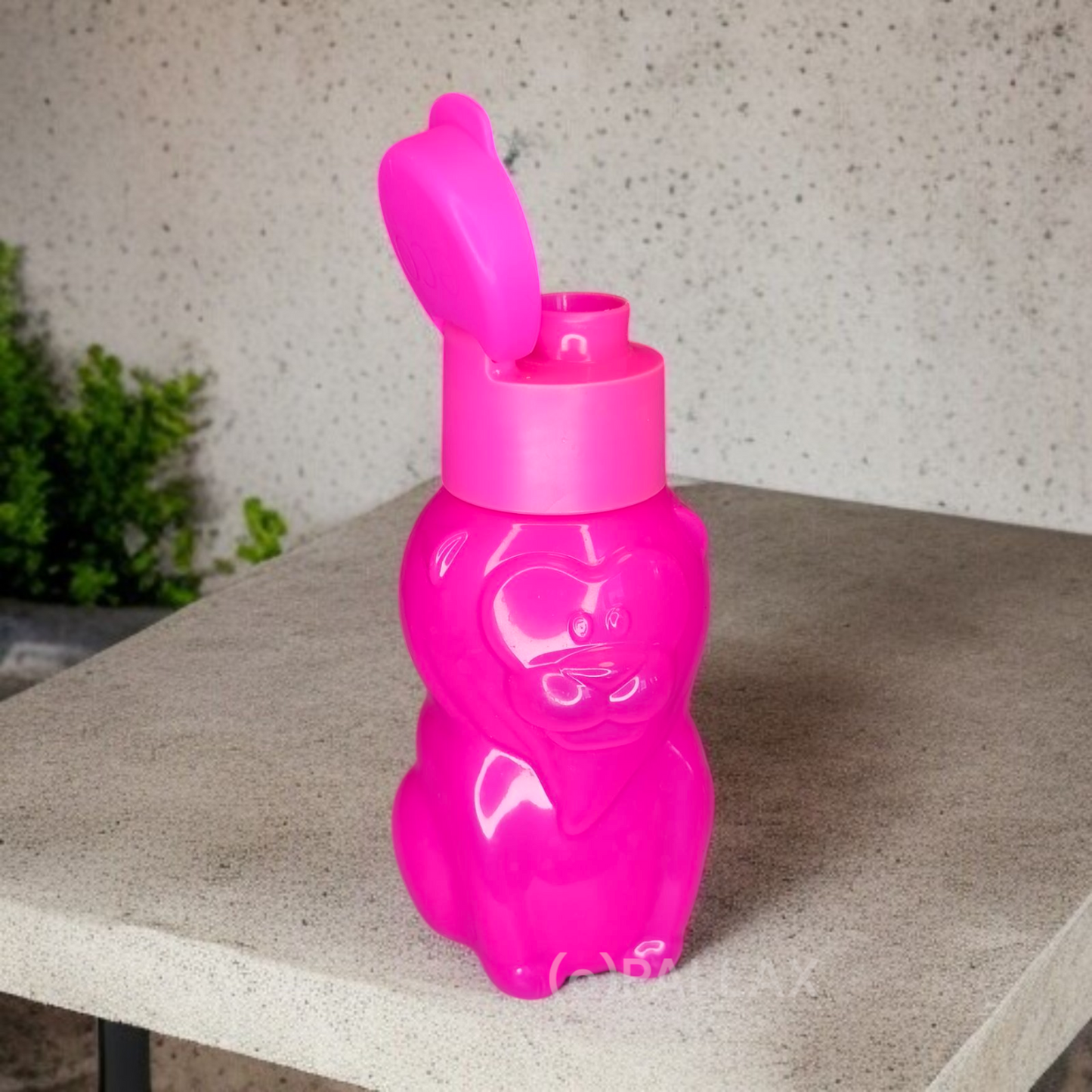 TUPPERWARE C170 ECO EASY KINDER-TRINKFLASCHE 350 ML LÖWE NEON-PINK