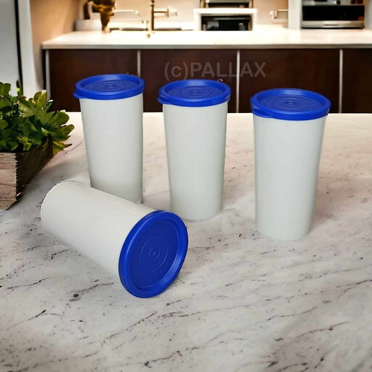TUPPERWARE C08 BECHER-SATZ 4x 170 ML WEISS BLAU