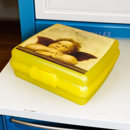 TUPPERWARE A126 SANDWICH-BOX MOTIV ENGEL GELB BROTDOSE VESPERBOX