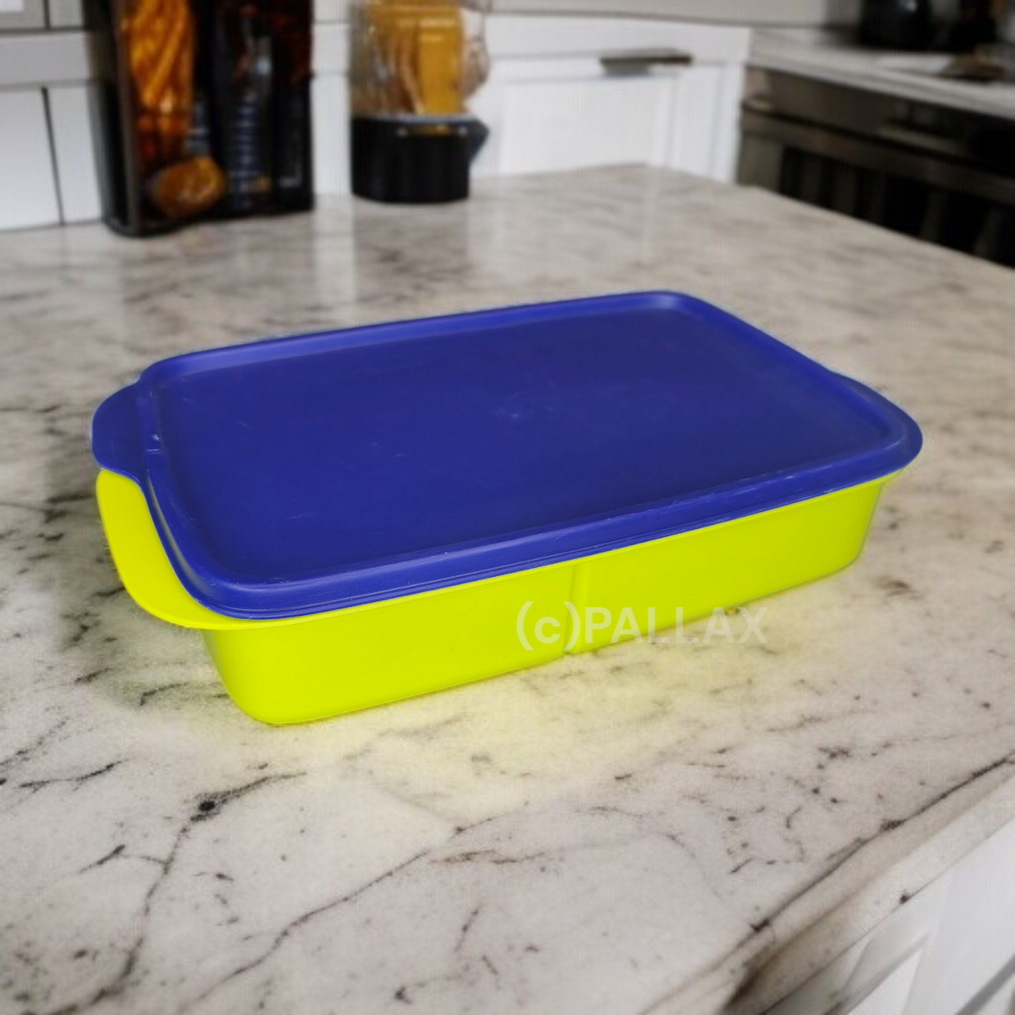 TUPPERWARE A217 PAUSEN-BOX 1,1 L GRÜN BLAU BROTDOSE MIT EINTEILUNG