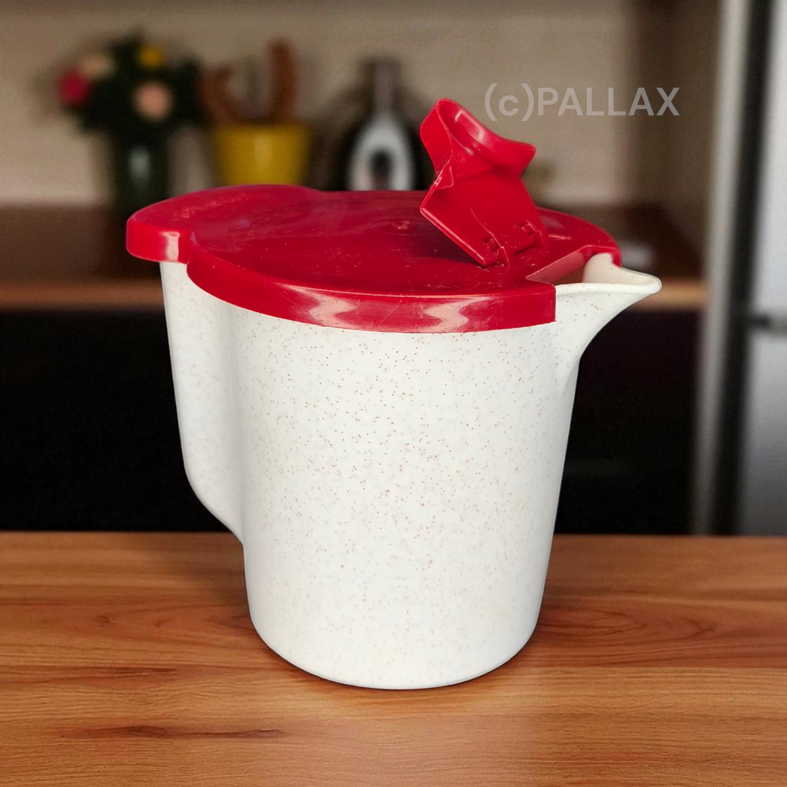 TUPPERWARE C19 MILCHKÄNNCHEN 350 ML ROT WEISS VINTAGE