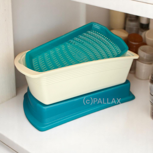 TUPPERWARE U23 FOUR SEASONS GROSSE LUNCHBOX 2,6 L MIT FRISCHEGITTER GRÜN WEISS