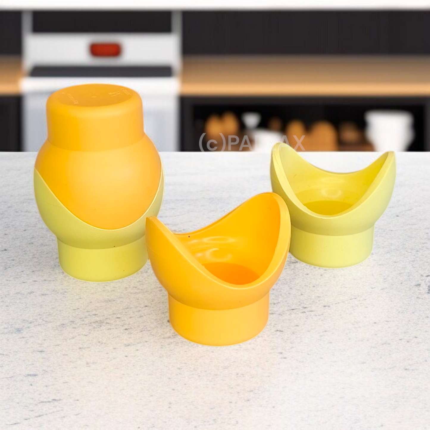 TUPPERWARE J36 JUNGE WELLE EIERBECHER-SET ORANGE GELB