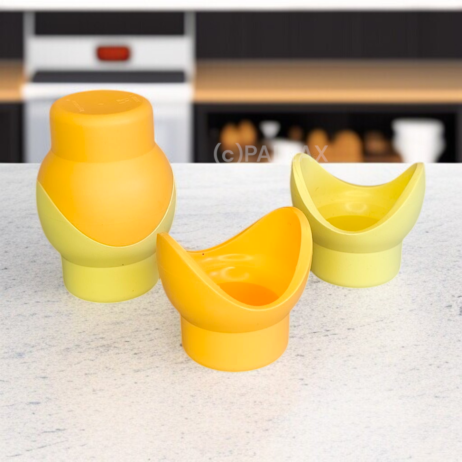TUPPERWARE J36 JUNGE WELLE EIERBECHER-SET ORANGE GELB