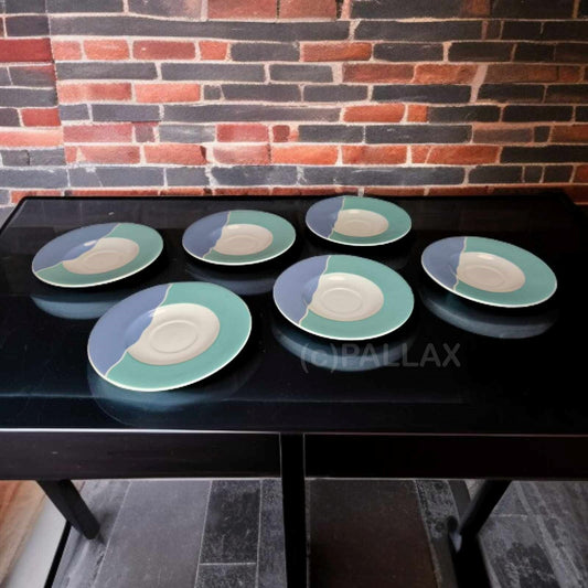 TUPPERWARE JUNGE WELLE PORZELLAN 6 UNTERTASSEN SONDERMODELL