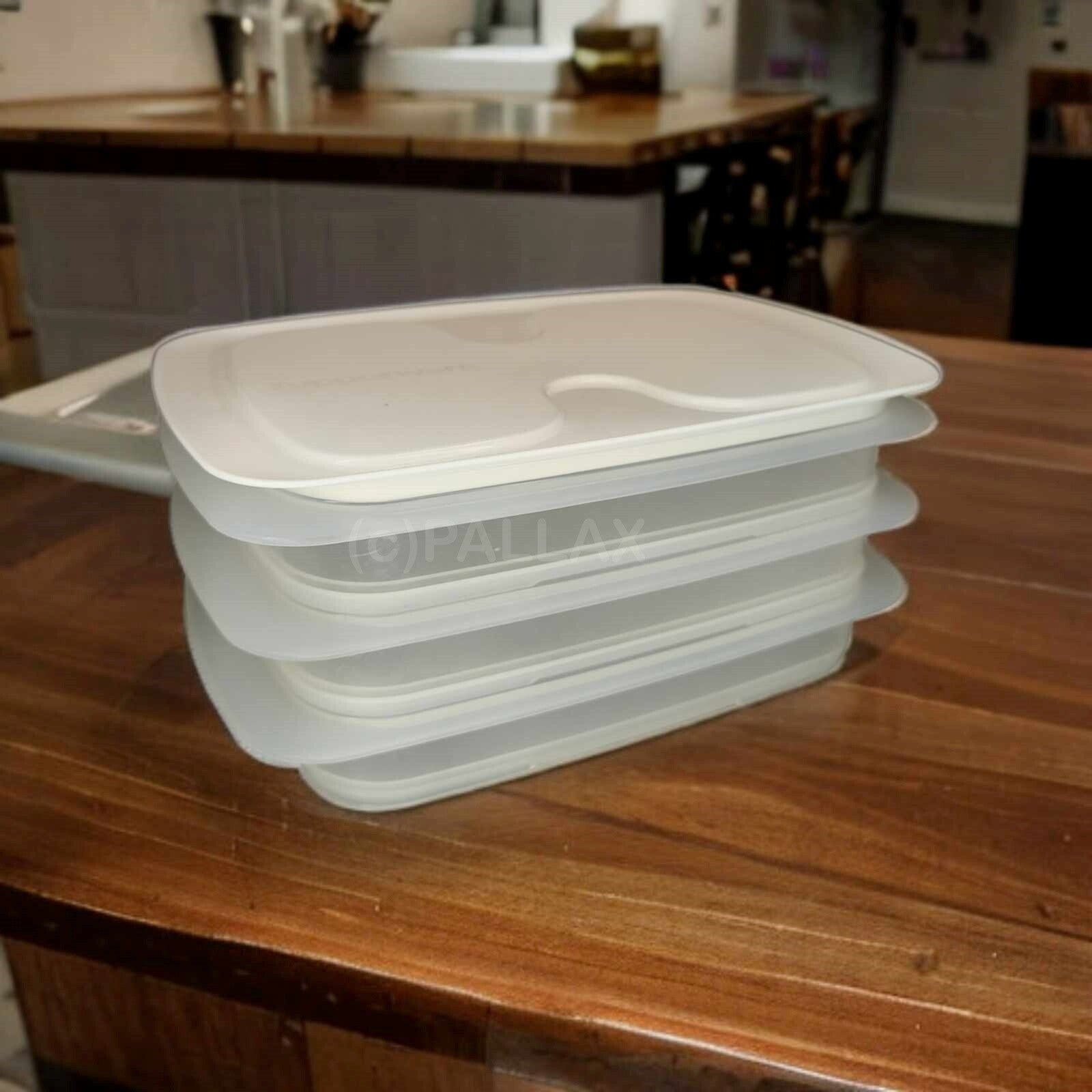 TUPPERWARE COOL`N FRESH BEHÄLTER 3x 700 ML + DECKEL WEISS KÜHLSCHRANK VORRAT