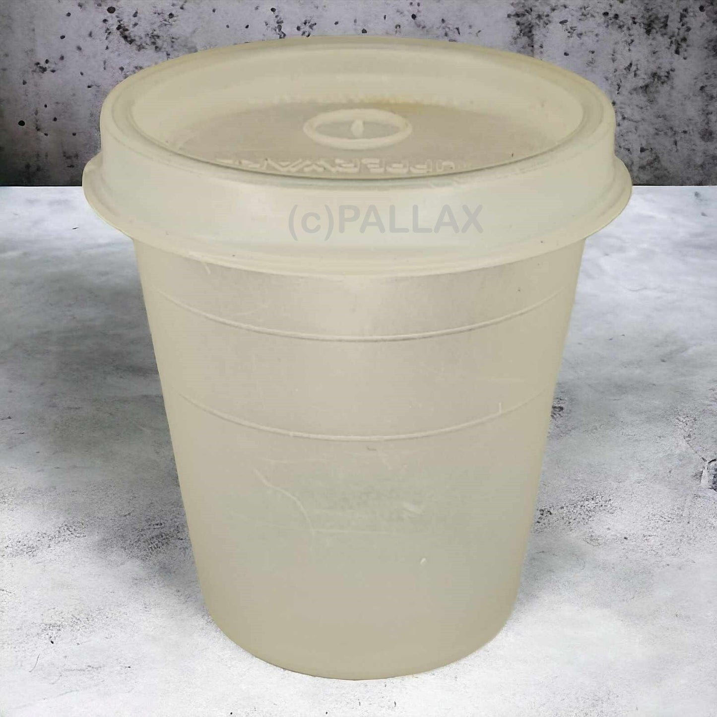 TUPPERWARE C46 WICHTEL 50 ML TRANSPARENT WEISS VORRATSDOSE VINTAGE