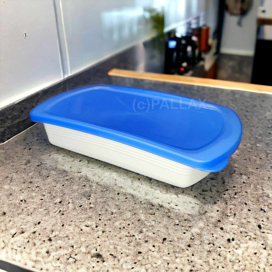 TUPPERWARE U12 FOUR SEASONS LUNCHBOX 1,0 L BLAU WEISS BROTDOSE
