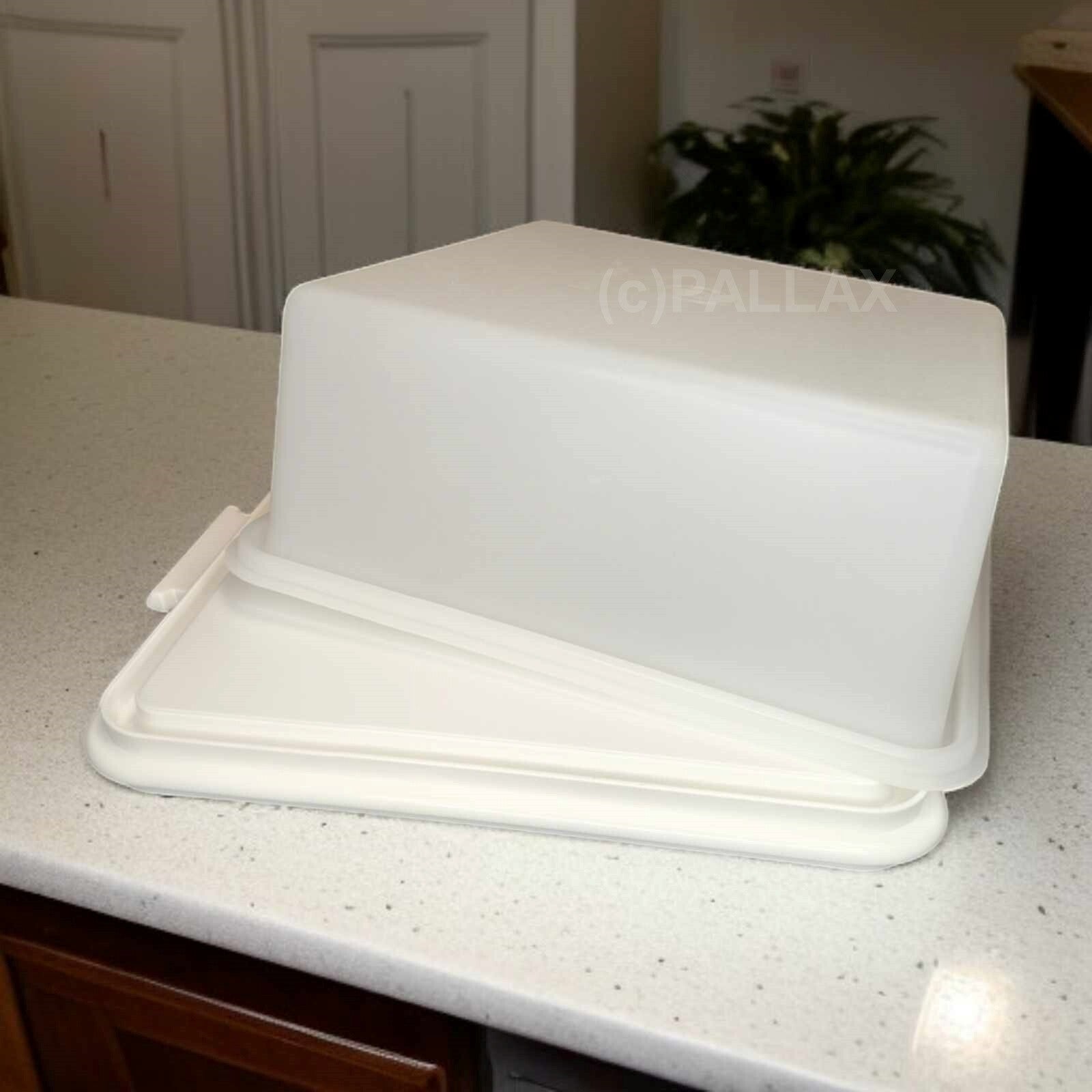 TUPPERWARE A42 ECKIGER KONDITOR WEISS TORTENBEHÄLTER