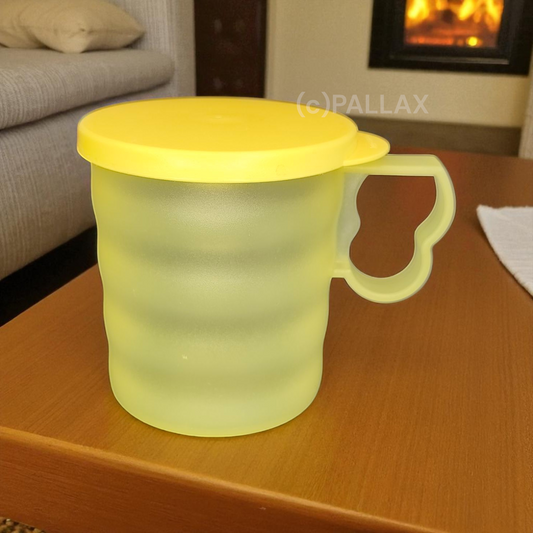 TUPPERWARE J25 JUNGE WELLE TASSE MIT DECKEL 350 ML GELB