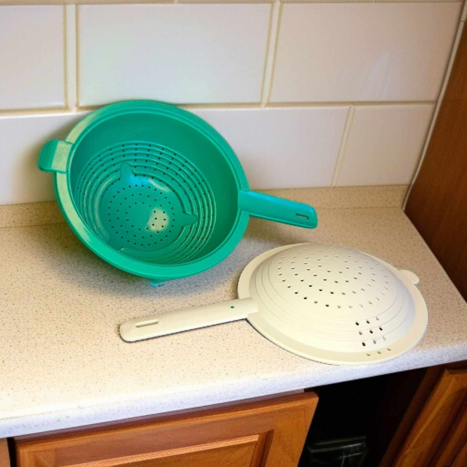 TUPPERWARE D12 SALADIN GRÜN WEISS KÜCHENSIEB SIEB NUDELSIEB