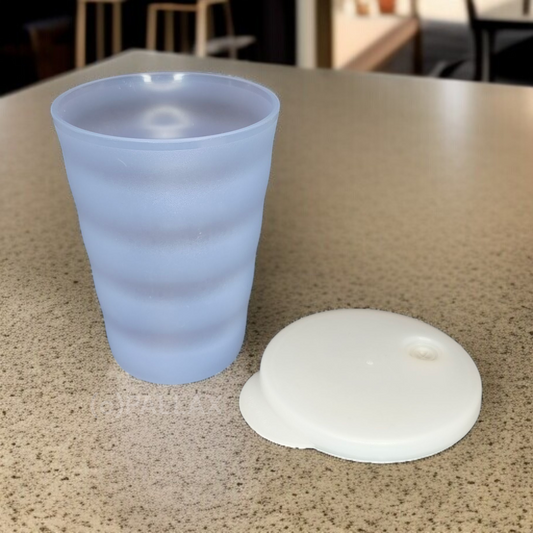 TUPPERWARE J37 JUNGE WELLE TRINKHALM-BECHER 330 ML HELLBLAU