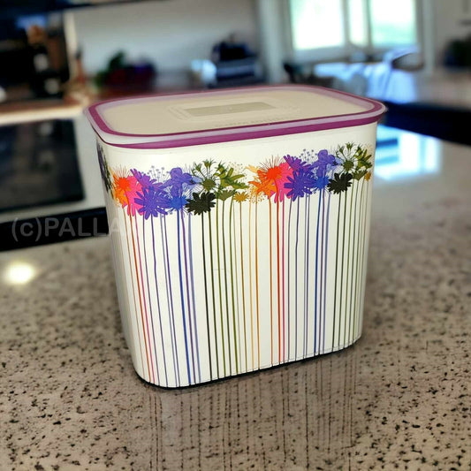 TUPPERWARE A152 QUADRO BEHÄLTER 2,1 L BLUMEN-MOTIV SONDERFARBE