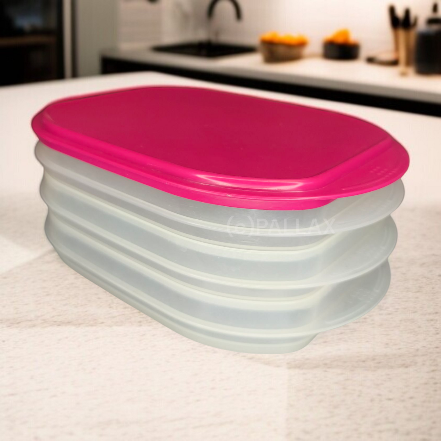 TUPPERWARE A19 FRISCHE-KABINETT 3x 700 ML BROMBEER-ROT KÜHLSCHRANK