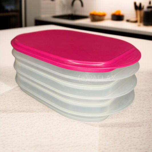 TUPPERWARE A19 FRISCHE-KABINETT 3x 700 ML BROMBEER-ROT KÜHLSCHRANK