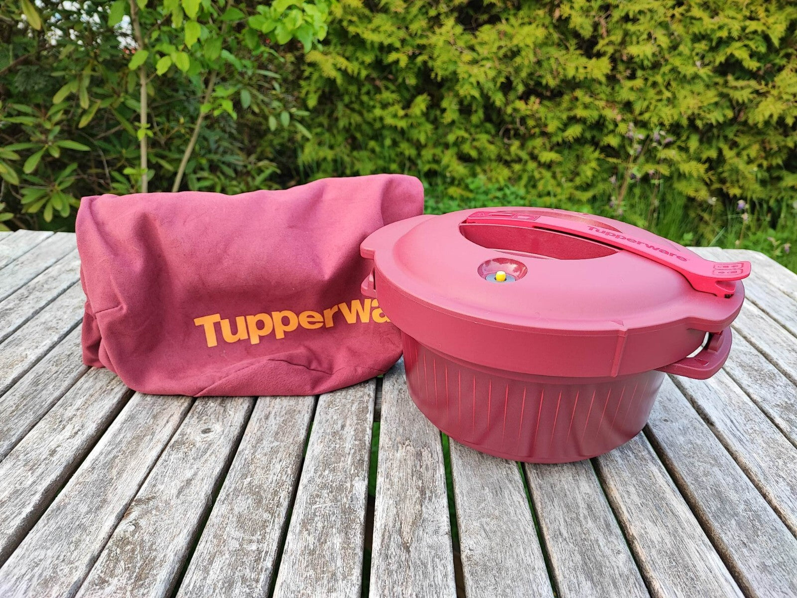 TUPPERWARE I70 MICRO-QUICK SCHNELLKOCHTOPF MIKROWELLE VIOLETT + STOFFSACK