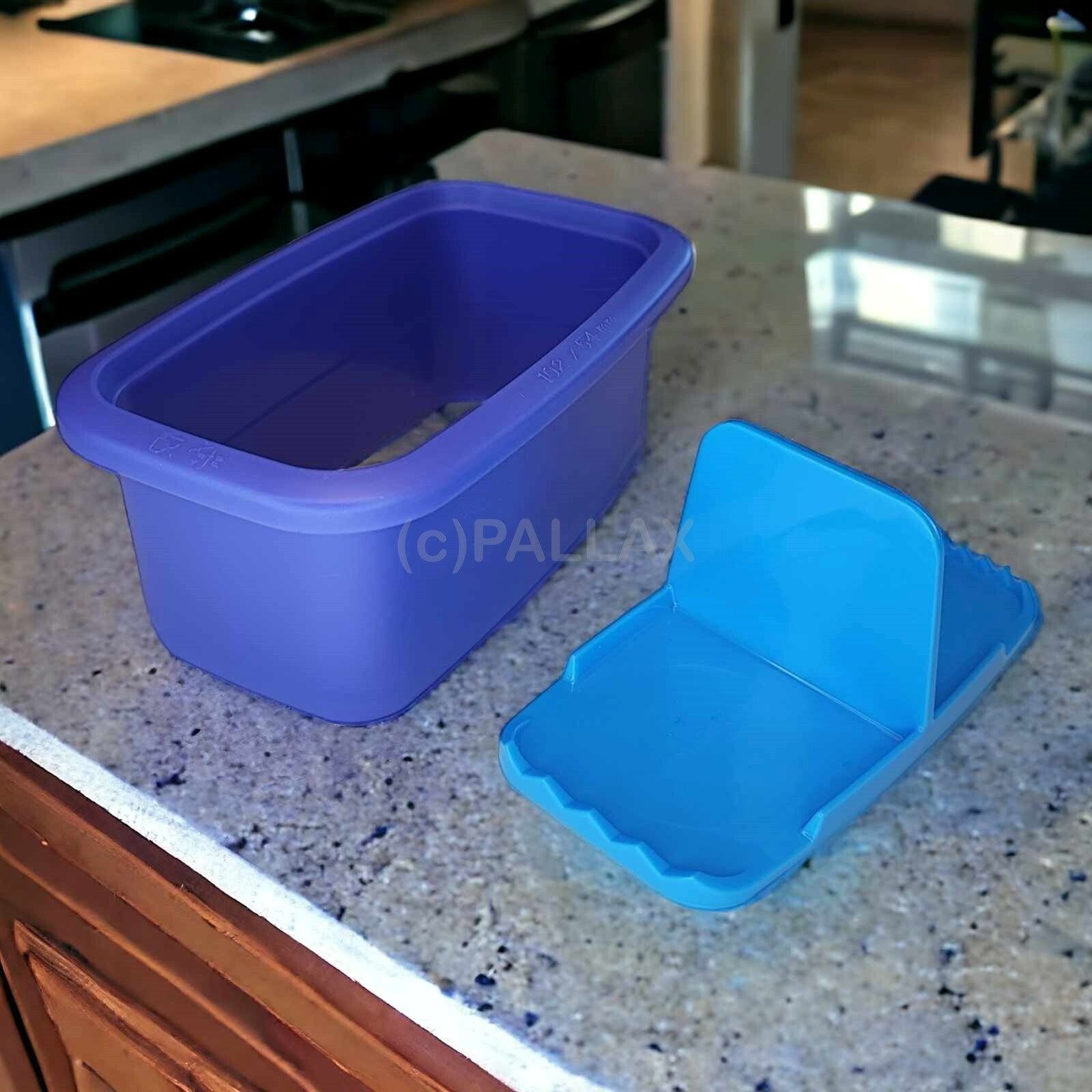 TUPPERWARE D121 KUNST-ECKE VIOLETT BLAU AUSSTECHEN ANRICHTEN VERZIEREN