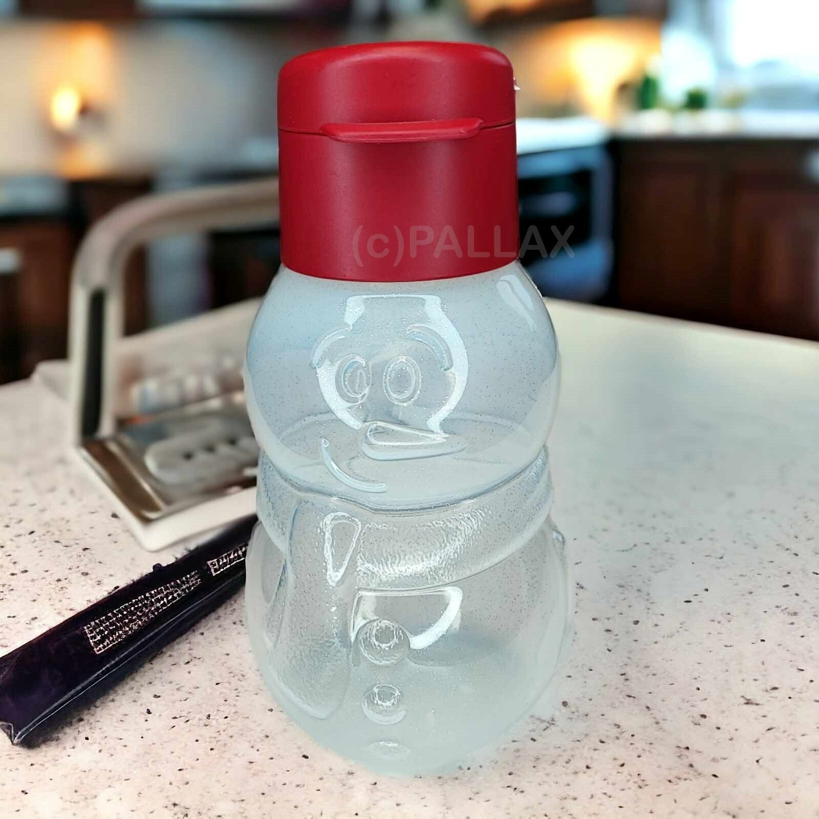 TUPPERWARE C170 ECO EASY SCHNEEMANN KINDER-TRINKFLASCHE 350 ML ROT WEISS