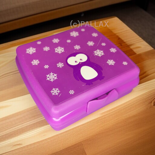 TUPPERWARE A126 SANDWICH-BOX PINGUIN LILA BROTDOSE VESPERBOX