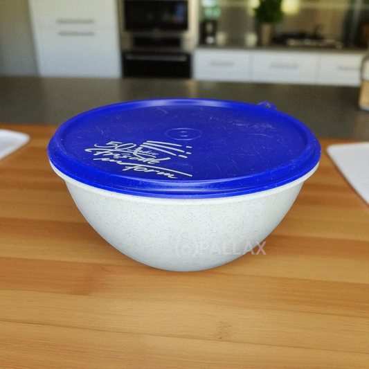 TUPPERWARE B01 WUNDERSCHÜSSEL 1,15 L BLAU WEISS 50 JAHRE FRISCHE IN FORM