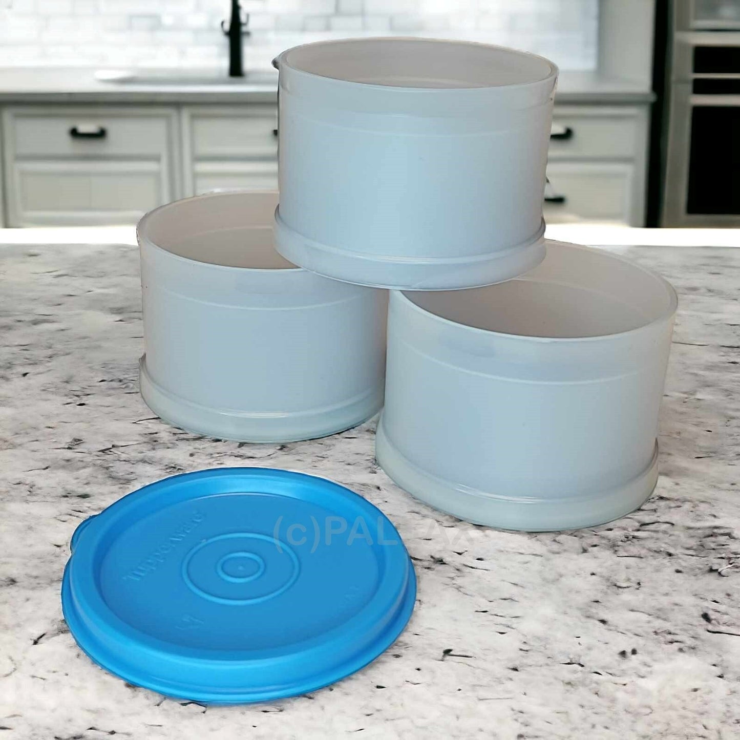 TUPPERWARE D210 STAPELEI BLAU ZUBEREITEN ANRICHTEN VORSPEISEN