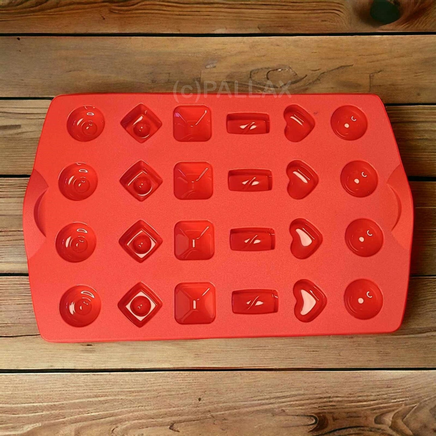TUPPERWARE SILIKON SCHÄTZCHEN PRALINEN-FORM ROT SONDERMODELL