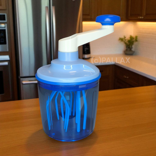 TUPPERWARE D146 SPEEDY-CHEF 1,25 L RÜHR-GERÄT MIXER MIT FRISCHE-DECKEL BLAU
