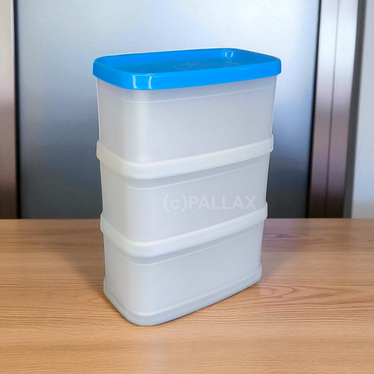 TUPPERWARE D211 STAPEL-ECK BLAU VORSPEISEN BEILAGEN DESSERTS
