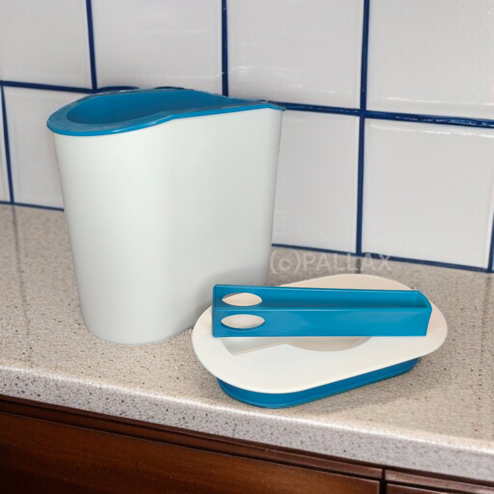 TUPPERWARE C75 PRELUDIO EISKÖNIG EISWÜRFEL-BEHÄLTER FLASCHENKÜHLER WEISS TÜRKIS