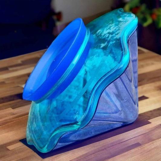 TUPPERWARE C119 ELEGANZIA BONBONNIERE SÜSSIGKEITEN-SCHALE BLAU