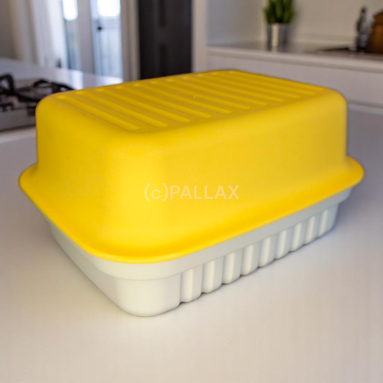 TUPPERWARE A48 KLEINER BÄCKERMEISTER MIT EINTEILUNG GELB WEISS BROTKORB