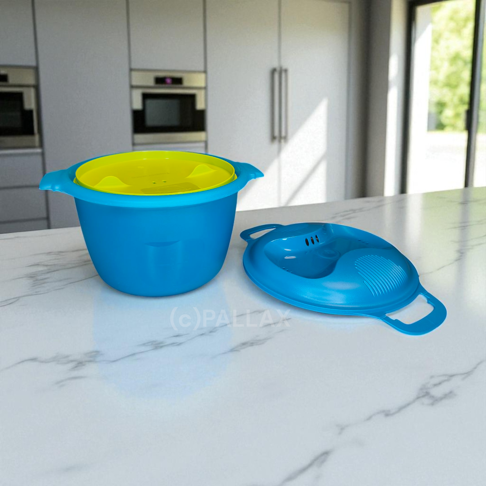 TUPPERWARE I56 REIS-MEISTER 2,2 L TÜRKIS REISKOCHER MIKROWELLE